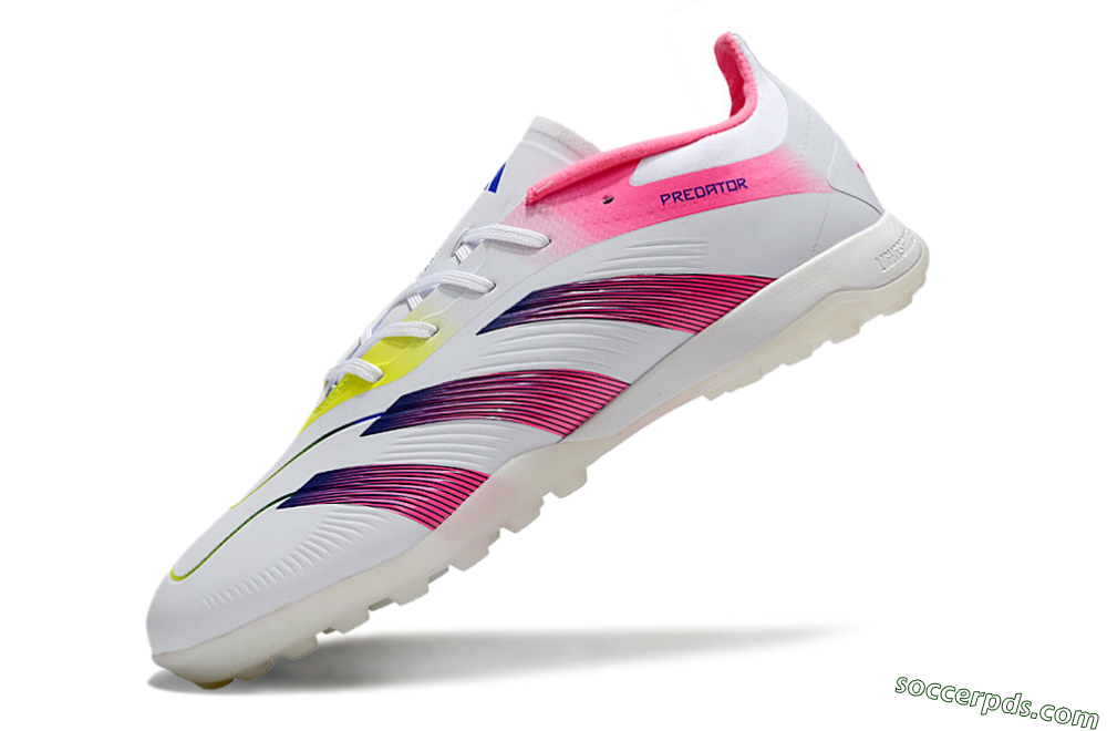 Adidas Predator 24 Elite TF Low-Tops Football Shoes - White/Pink/Blue/Yellow 5