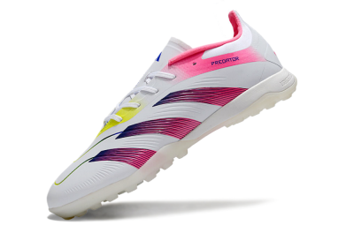 Adidas Predator 24 Elite TF Low-Tops Football Shoes - White/Pink/Blue/Yellow