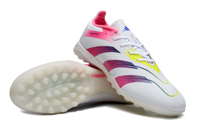 Adidas Predator 24 Elite TF Low-Tops Football Shoes - White/Pink/Blue/Yellow
