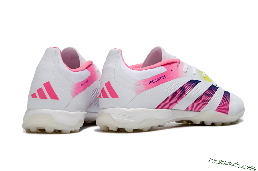 Adidas Predator 24 Elite TF Low-Tops Football Shoes - White/Pink/Blue/Yellow 6