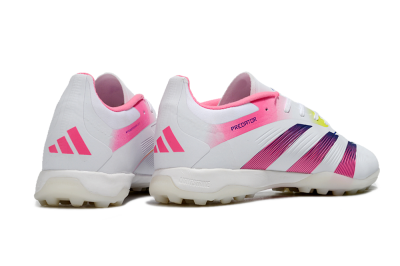 Adidas Predator 24 Elite TF Low-Tops Football Shoes - White/Pink/Blue/Yellow