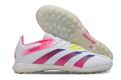 Adidas Predator 24 Elite TF Low-Tops Football Shoes - White/Pink/Blue/Yellow