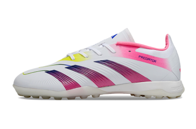 Adidas Predator 24 Elite TF Low-Tops Football Shoes - White/Pink/Blue/Yellow