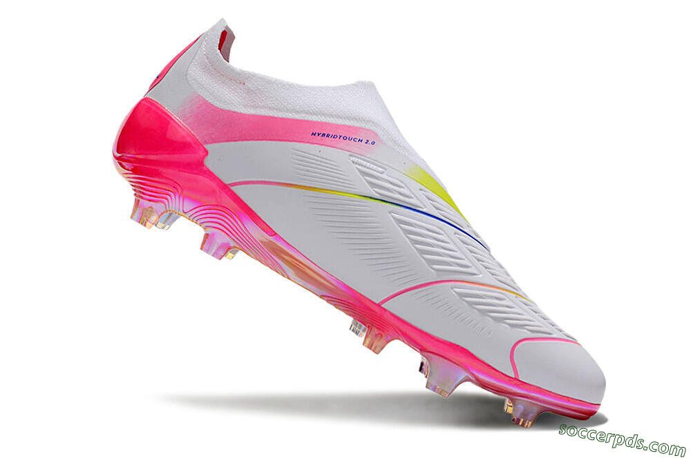 Adidas Predator Accuracy+ Laceless FG Low-Tops Football Boots - White/Pink/Blue/Yellow 4