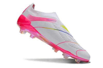 Adidas Predator Accuracy+ Laceless FG Low-Tops Football Boots - White/Pink/Blue/Yellow