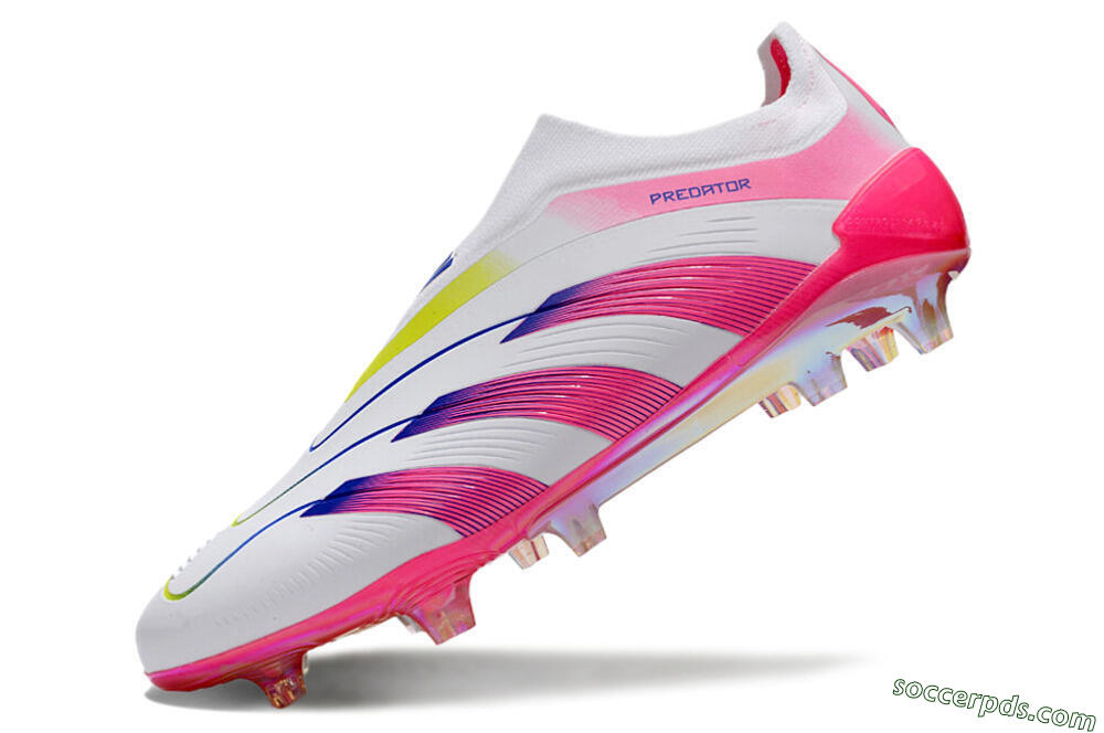 Adidas Predator Accuracy+ Laceless FG Low-Tops Football Boots - White/Pink/Blue/Yellow 5