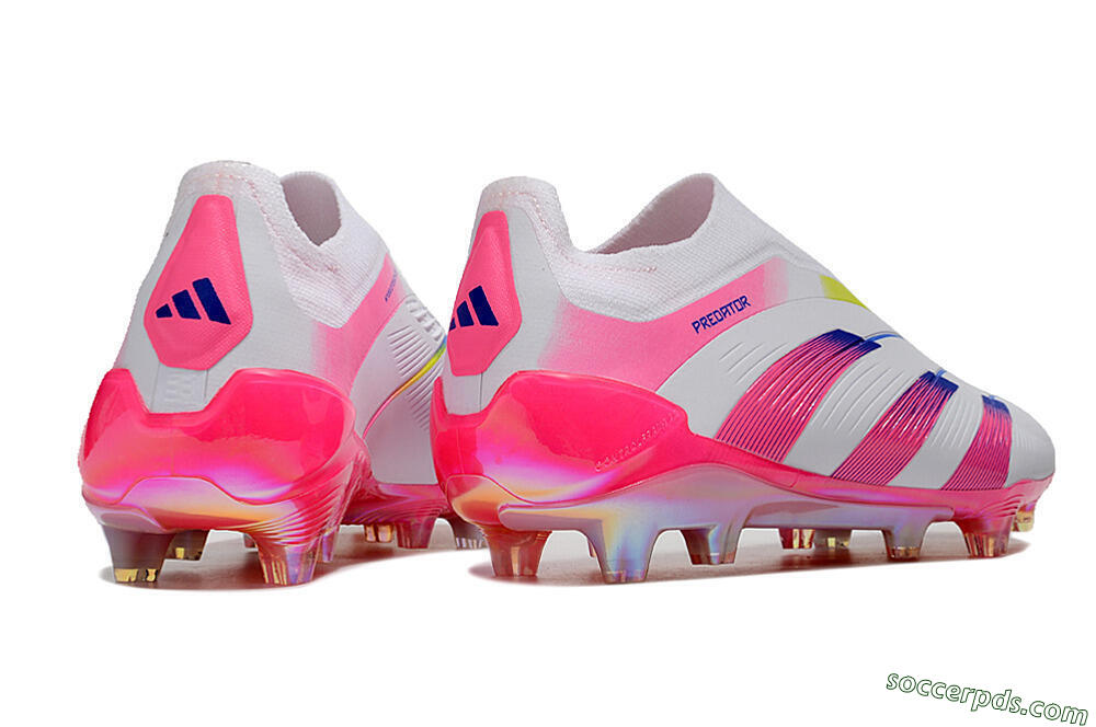 Adidas Predator Accuracy+ Laceless FG Low-Tops Football Boots - White/Pink/Blue/Yellow 6