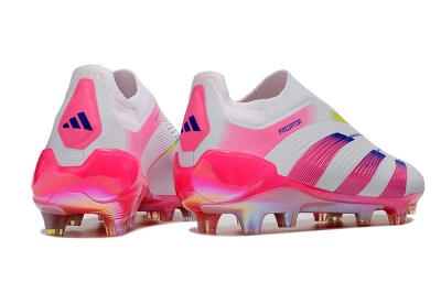 Adidas Predator Accuracy+ Laceless FG Low-Tops Football Boots - White/Pink/Blue/Yellow