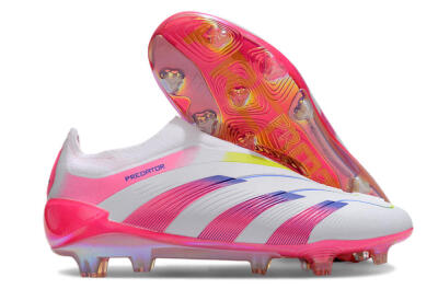 Adidas Predator Accuracy+ Laceless FG Low-Tops Football Boots - White/Pink/Blue/Yellow