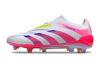 Adidas Predator Accuracy+ Laceless FG Low-Tops Football Boots - White/Pink/Blue/Yellow