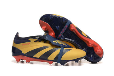 Adidas Predator Elite Foldover Tongue FG Low-Tops Football Boots - Gold/Blue/Red