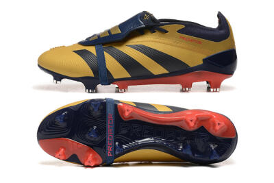 Adidas Predator Elite Foldover Tongue FG Low-Tops Football Boots - Gold/Blue/Red