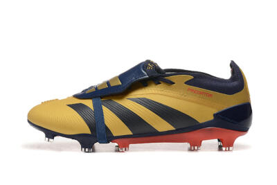 Adidas Predator Elite Foldover Tongue FG Low-Tops Football Boots - Gold/Blue/Red