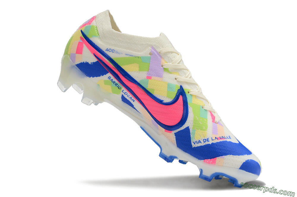 Nike Air Zoom Mercurial Vapor 15 Elite FG Low-Tops Football Boots - Beige/Blue/Yellow/Pink 4