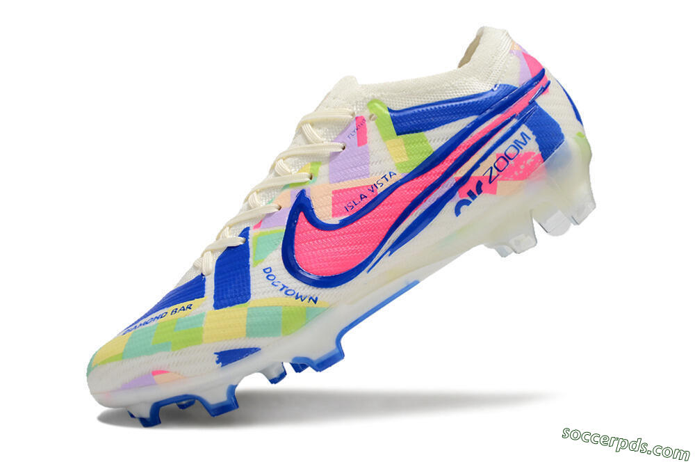 Nike Air Zoom Mercurial Vapor 15 Elite FG Low-Tops Football Boots - Beige/Blue/Yellow/Pink 5