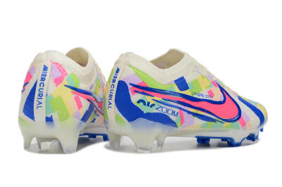 Nike Air Zoom Mercurial Vapor 15 Elite FG Low-Tops Football Boots - Beige/Blue/Yellow/Pink