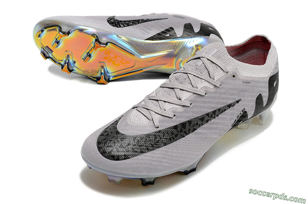Nike Air Zoom Mercurial Vapor 15 Elite FG Low-Tops Football Boots - Grey/Black/Gold 3