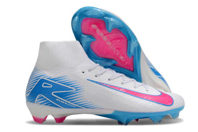 Nike Air Zoom Mercurial Superfly 10 Elite FG High-Tops Football Boots - White/Pink/Blue