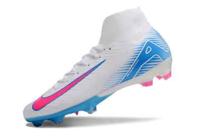 Nike Air Zoom Mercurial Superfly 10 Elite FG High-Tops Football Boots - White/Pink/Blue