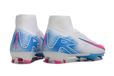 Nike Air Zoom Mercurial Superfly 10 Elite FG High-Tops Football Boots - White/Pink/Blue