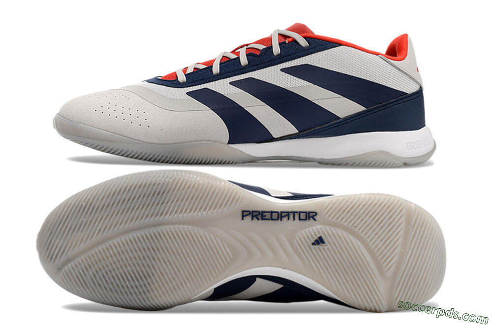 Adidas Predator 24 Elite IC Low-Tops Football Shoes - Grey/Blue/Red 0