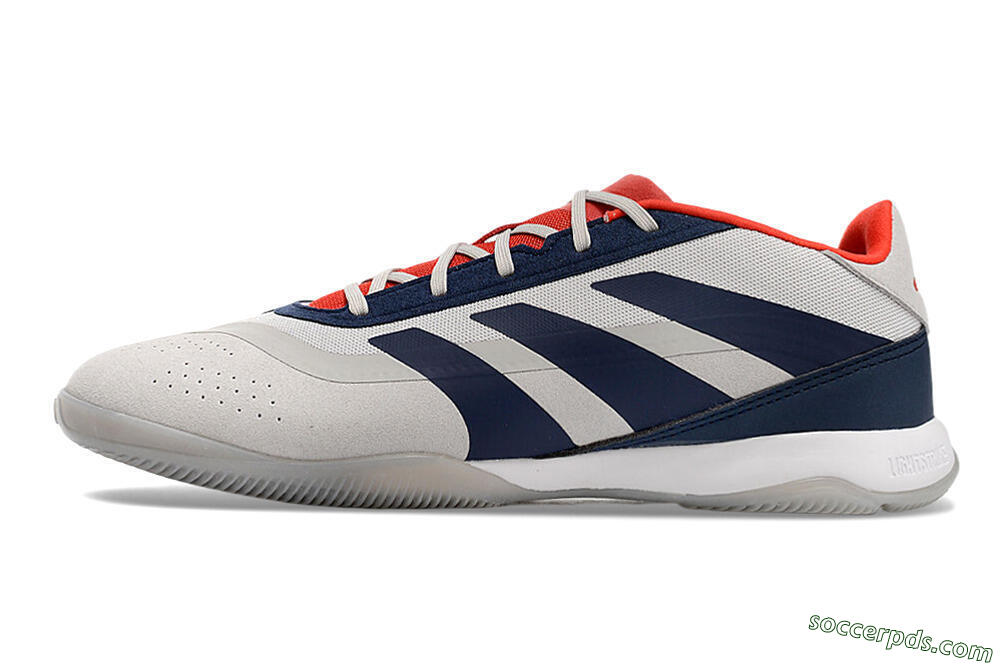 Adidas Predator 24 Elite IC Low-Tops Football Shoes - Grey/Blue/Red 2