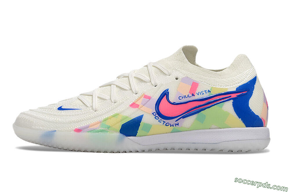 Nike Phantom GX 2 Elite IC Low-Tops Football Shoes - Beige/Blue/Yellow/Pink 2