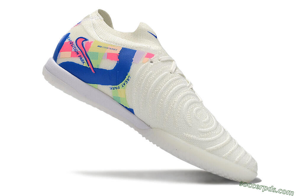 Nike Phantom GX 2 Elite IC Low-Tops Football Shoes - Beige/Blue/Yellow/Pink 4