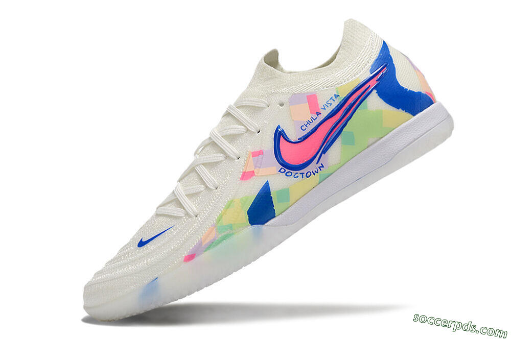Nike Phantom GX 2 Elite IC Low-Tops Football Shoes - Beige/Blue/Yellow/Pink 5