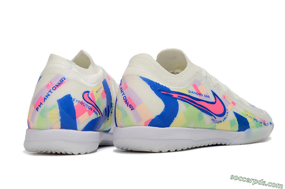 Nike Phantom GX 2 Elite IC Low-Tops Football Shoes - Beige/Blue/Yellow/Pink 6