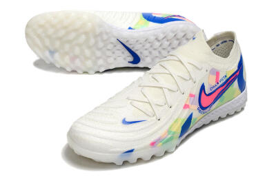 Nike Phantom GX 2 Elite TF Low-Tops Football Shoes - Beige/Blue/Yellow/Pink