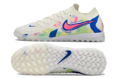 Nike Phantom GX 2 Elite TF Low-Tops Football Shoes - Beige/Blue/Yellow/Pink