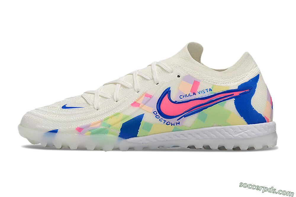 Nike Phantom GX 2 Elite TF Low-Tops Football Shoes - Beige/Blue/Yellow/Pink 2