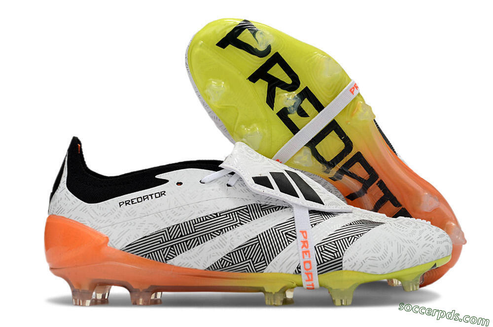 Adidas Predator Elite Foldover Tongue FG Low-Tops Football Boots - White/Black/Orange/Yellow 1