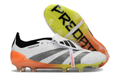 Adidas Predator Elite Foldover Tongue FG Low-Tops Football Boots - White/Black/Orange/Yellow