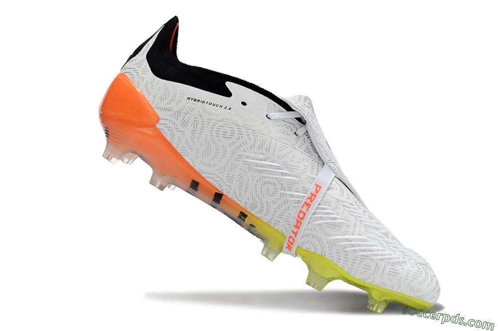 Adidas Predator Elite Foldover Tongue FG Low-Tops Football Boots - White/Black/Orange/Yellow 4