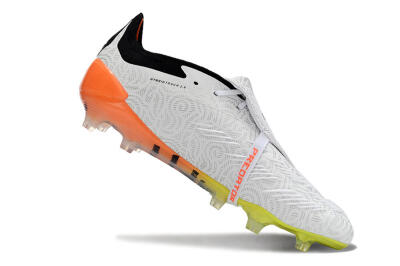 Adidas Predator Elite Foldover Tongue FG Low-Tops Football Boots - White/Black/Orange/Yellow