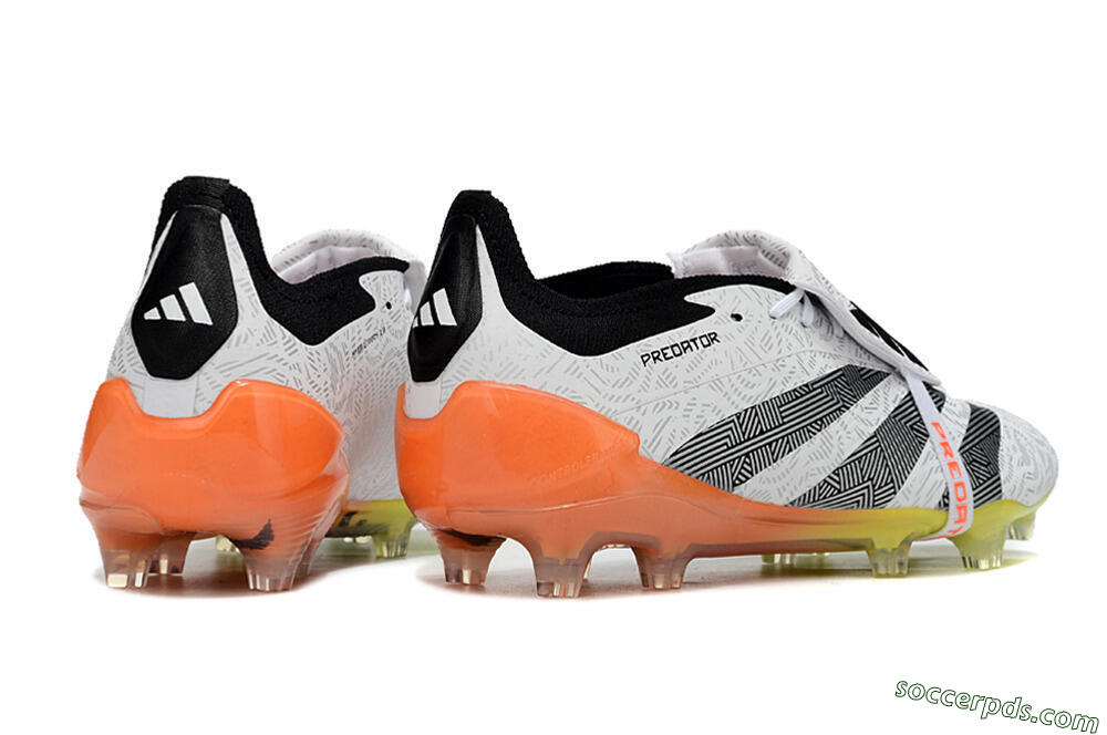 Adidas Predator Elite Foldover Tongue FG Low-Tops Football Boots - White/Black/Orange/Yellow 6