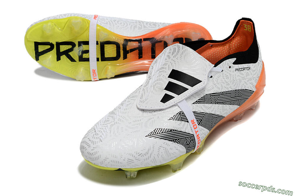 Adidas Predator Elite Foldover Tongue FG Low-Tops Football Boots - White/Black/Orange/Yellow 3
