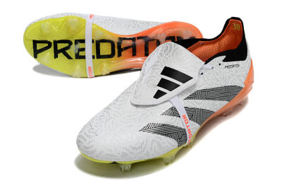 Adidas Predator Elite Foldover Tongue FG Low-Tops Football Boots - White/Black/Orange/Yellow