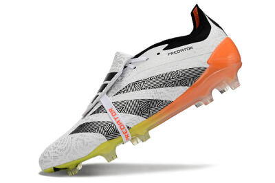 Adidas Predator Elite Foldover Tongue FG Low-Tops Football Boots - White/Black/Orange/Yellow