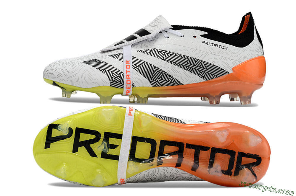 Adidas Predator Elite Foldover Tongue FG Low-Tops Football Boots - White/Black/Orange/Yellow 0