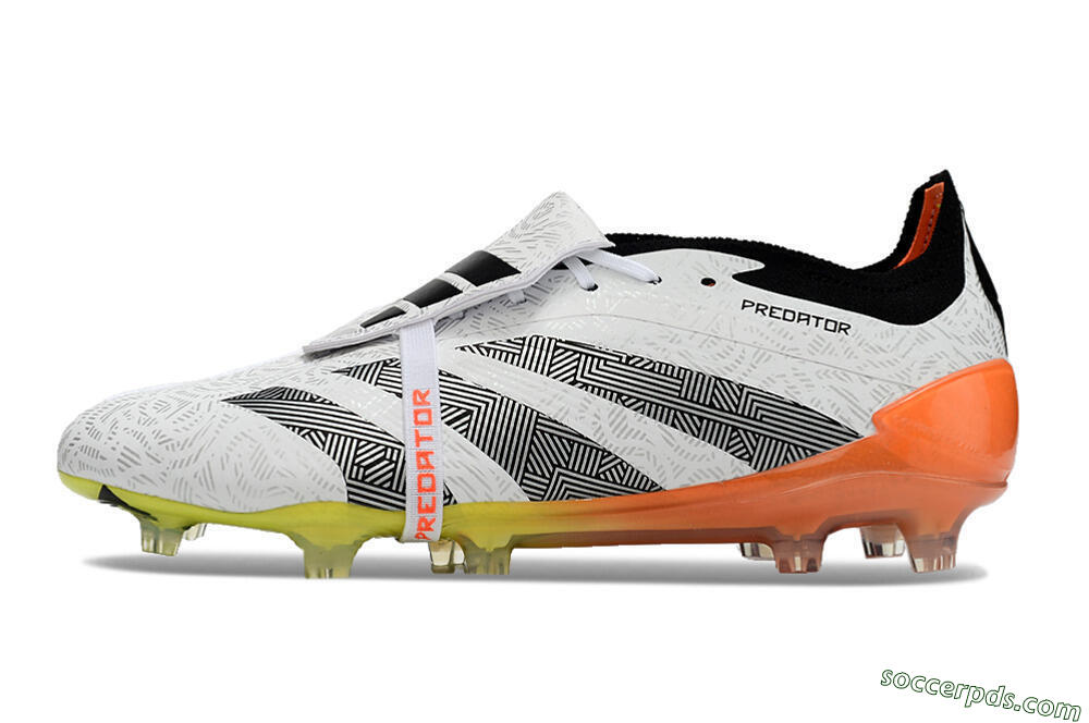 Adidas Predator Elite Foldover Tongue FG Low-Tops Football Boots - White/Black/Orange/Yellow 2