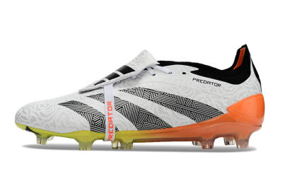 Adidas Predator Elite Foldover Tongue FG Low-Tops Football Boots - White/Black/Orange/Yellow