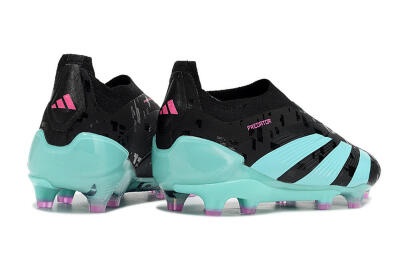 Adidas Predator+ Elite Laceless FG Low-Tops Football Boots - Black/Jade/Pink