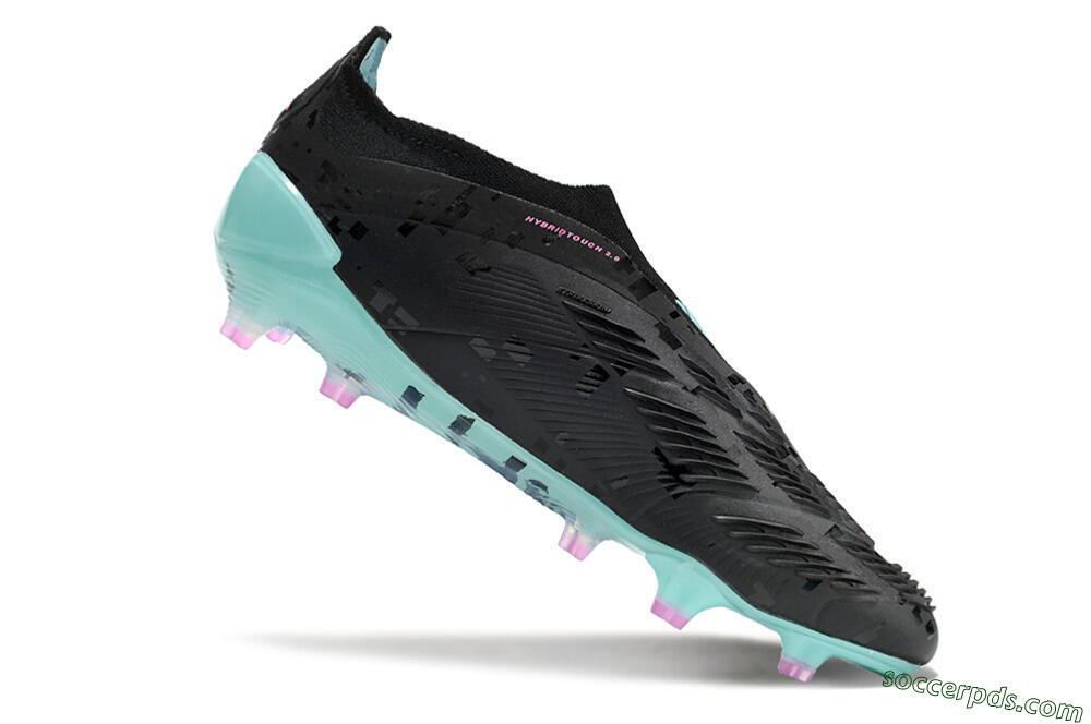 Adidas Predator+ Elite Laceless FG Low-Tops Football Boots - Black/Jade/Pink 4