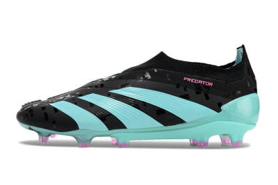 Adidas Predator+ Elite Laceless FG Low-Tops Football Boots - Black/Jade/Pink