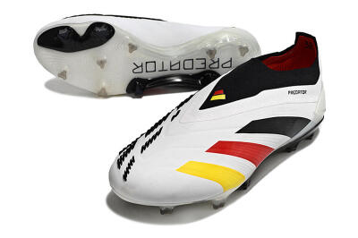 Adidas Predator+ Elite Laceless FG Low-Tops Football Boots - White/Yellow/Red/Black