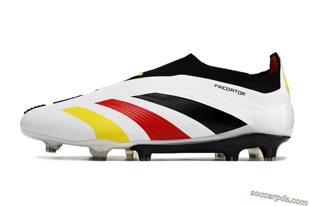 Adidas Predator+ Elite Laceless FG Low-Tops Football Boots - White/Yellow/Red/Black 2