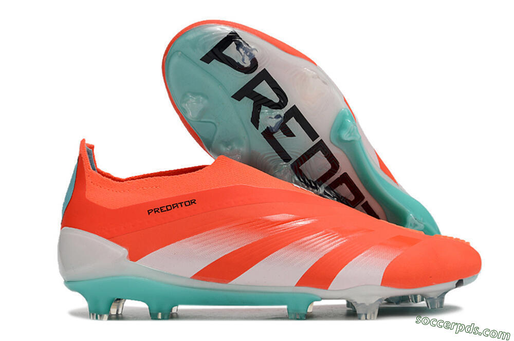 Adidas Predator+ Elite Laceless FG Low-Tops Football Boots - Red/White/Jade 1